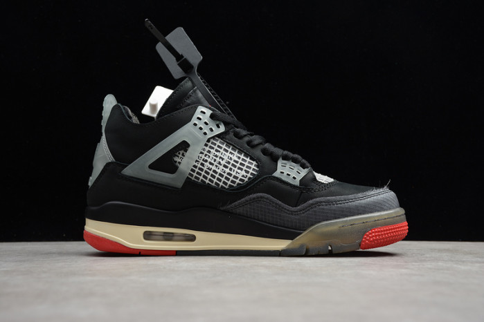 OW x Air Jordan 4 “Bred” CV9388-001