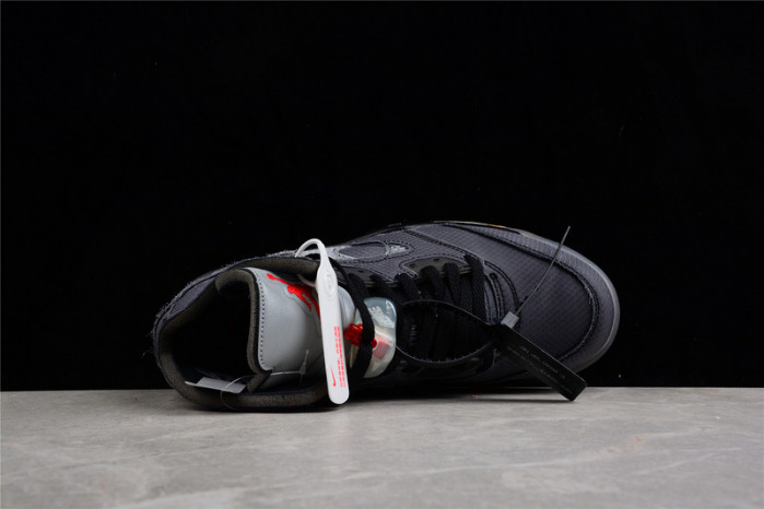 OW Air Jordan 5 SP Black Muslin Fire Red CT8480-001