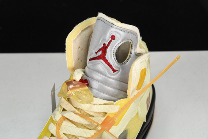 OW x Air Jordan 5 Sail Red DH8565-100