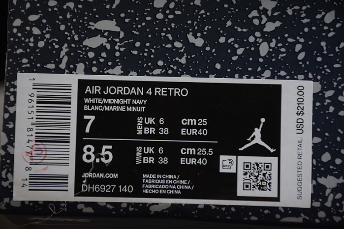 AIR JORDAN 4 RETRO “Midnight Navy” DH6927-140